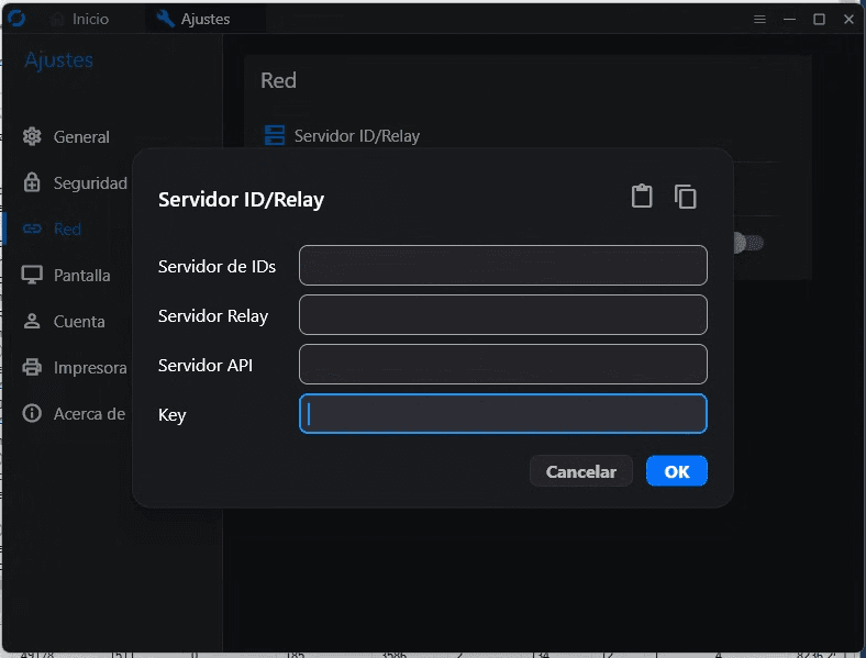 Confirmar configuración
